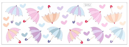 Наклейки пластиковые Sima-Land, 30*90 см, «Зонтики и сердечки»