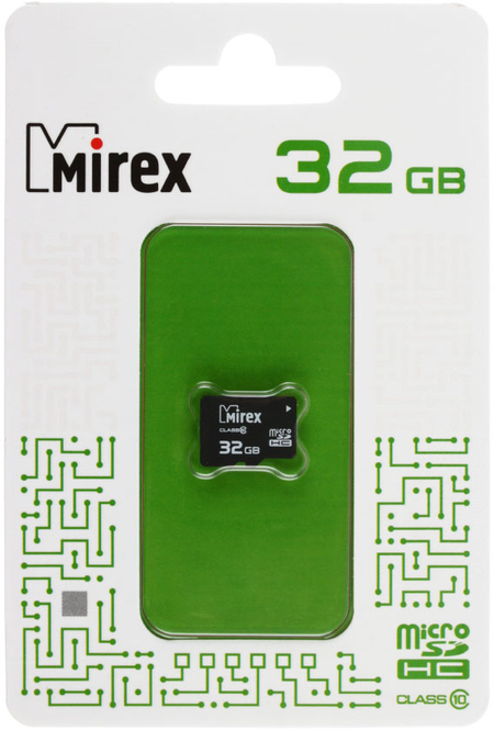Карта памяти micro Mirex class 10, micro SDHC, class 10, 32 Gb