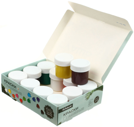 Гуашь «Мир динозавров», 12 цветов*20 мл Гуашь «Мир динозавров», 12 цветов*20 мл