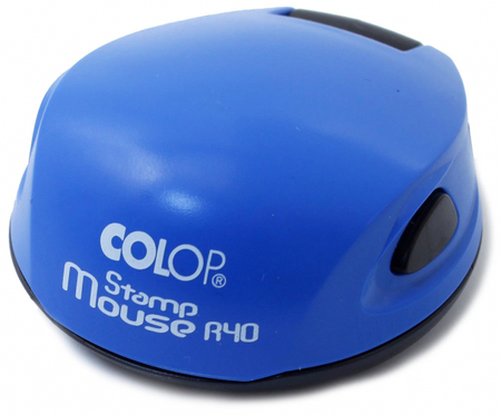 Полуавтоматическая оснастка Colop Stamp Mouse R40, для клише печати ø40 мм, корпус голубой