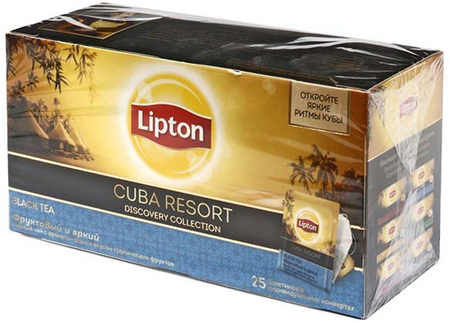 Чай Lipton , 50 г, 25 пакетиков, Cuba Resort, черный со ароматом рома и вкусом тропических фруктов