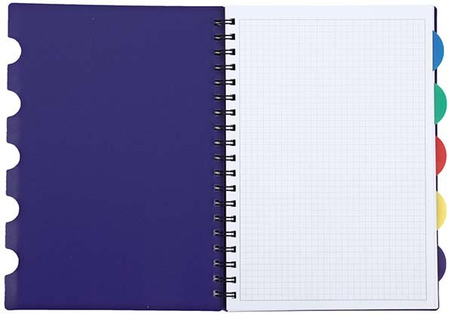Тетрадь-блокнот для конспектов, 120 л. на гребне Listoff, 185*259 мм, клетка, фиолетовая