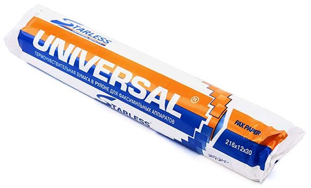 Бумага для факса Universal Starless, 216*12 мм, длина намотки 20 м, 48 г/м2