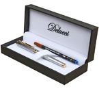 Ручка-роллер подарочная Delucci Celeste, корпус серебристый с золотистым