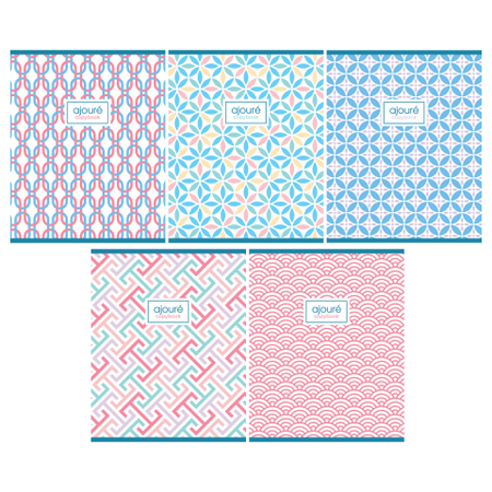 Тетрадь общая А5, 48 л. на скобе BG «Узоры», 165*200 мм, клетка, ассорти