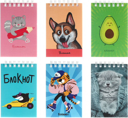 Блокнот на гребне «Канц-Эксмо» (А7), 70*105 мм, 60 л., клетка, «Друзья!», ассорти