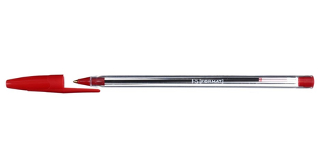 Ручка шариковая Format, корпус прозрачный, стержень красный