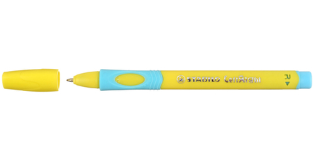 Ручка шариковая Stabilo LeftRight , корпус желтый/голубой, для правшей, стержень синий
