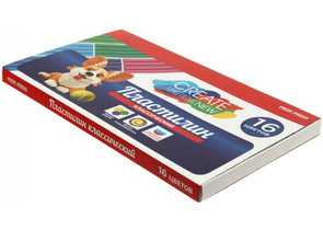 Пластилин «Классический» Prof-Press, 16 цветов, 320 г, со стекой Пластилин «Классический» Prof-Press, 16 цветов, 320 г, со стекой