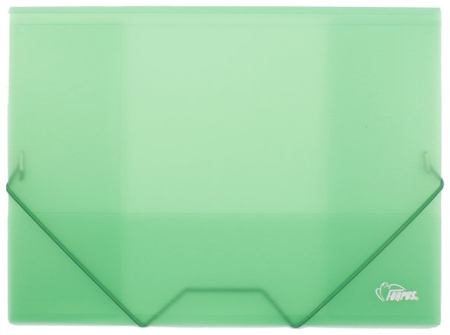 Папка пластиковая на резинке Forpus, толщина пластика 0,45 мм, прозрачная зеленая