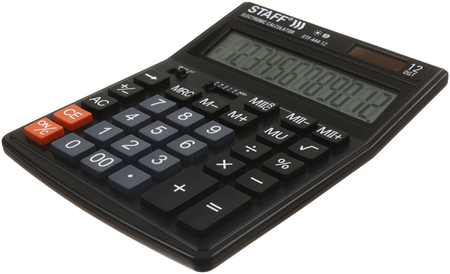 Калькулятор 12-разрядный Staff STF-444-12, черный