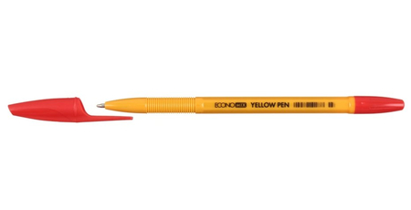 Ручка шариковая Yellow Pen, корпус желтый, стержень красный