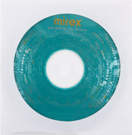 Компакт-диск CD-RW Mirex, 4-12x, в бумажном конверте