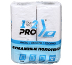 Полотенца бумажные 1-2-PRO (в рулоне), 2 рулона, ширина 215 мм, белые