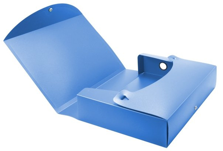 Папка-короб пластиковая архивная на кнопке Basic, корешок 70 мм, синяя