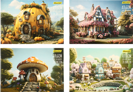 Альбом для рисования А4 Silwerhof, 20 л., «Сказочный мир», ассорти