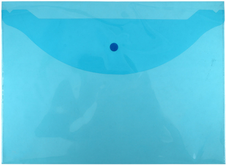 Папка-конверт пластиковая на кнопке Attache «Элементари», толщина пластика 0,15 мм, прозрачная синяя