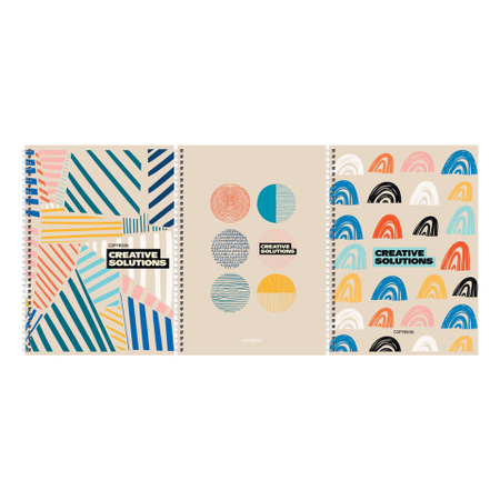 Тетрадь общая А4, 80 л. на гребне BG Creative Solutions, 205*295 мм, клетка, ассорти