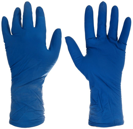 Перчатки латексные одноразовые Flexy Gloves A.D.M, размер L, 25 пар (50 шт.), синие