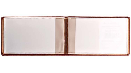 Визитница из искусственной кожи «Корсика», 105*65 мм, 1 карман, 20 листов, коричневая