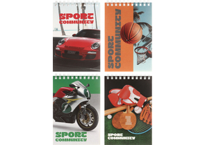 Блокнот на гребне BG А6, 100×140 мм, 40 л., клетка, «Sport Community», ассорти