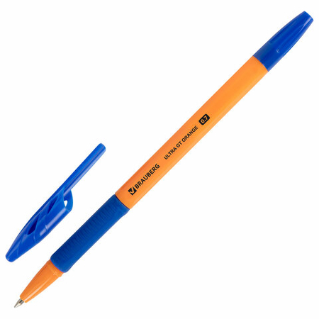Ручка шариковая Brauberg Ultra GT Orange, корпус оранжевый, стержeнь синий
