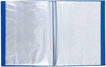 Папка пластиковая на 40 файлов «Стамм», толщина пластика 0,5 мм, синяя