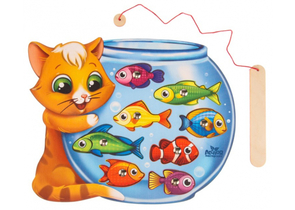 Игрушка детская «Рыбалка магнитная» Sima-Land (дерево), «Кот» (1 удочка)
