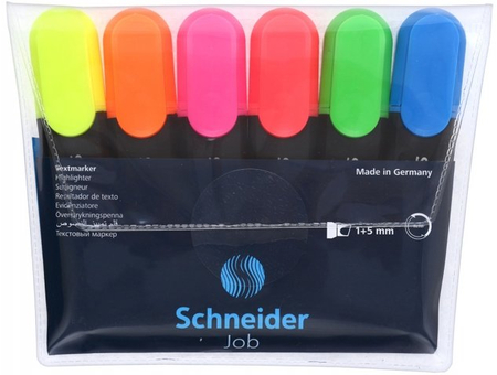 Набор маркеров-текстовыделителей Schneider Job, 6 цветов Набор маркеров-текстовыделителей Schneider Job, 6 цветов