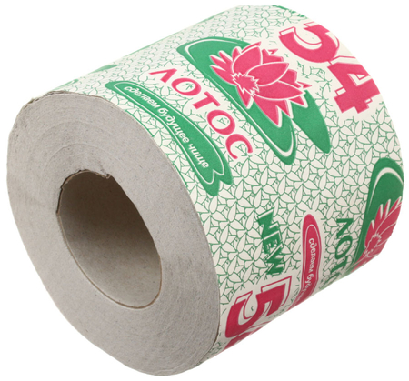 Бумага туалетная «Лотос», 1 рулон, ширина 87 мм, «54», серая
