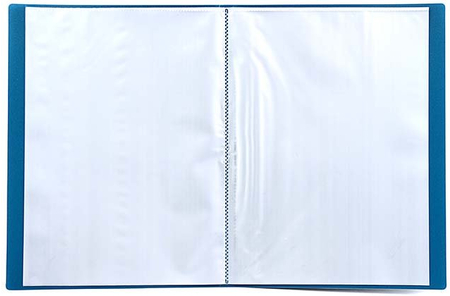 Папка пластиковая на 30 файлов Lite, толщина пластика 0,5 мм, синяя