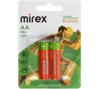 Аккумулятор Mirex, AA, 1.2V, 2700 mAh (2 шт. в упаковке) Аккумулятор Mirex, AA, 1.2V, 2700 mAh (2 шт. в упаковке)