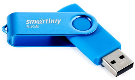 Флеш-накопитель SmartBuy Twist, 64 Gb, корпус синий