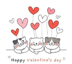 Мини-открытка в букеты «Стильная открытка», 70×70 мм, Happy Valentine's Day