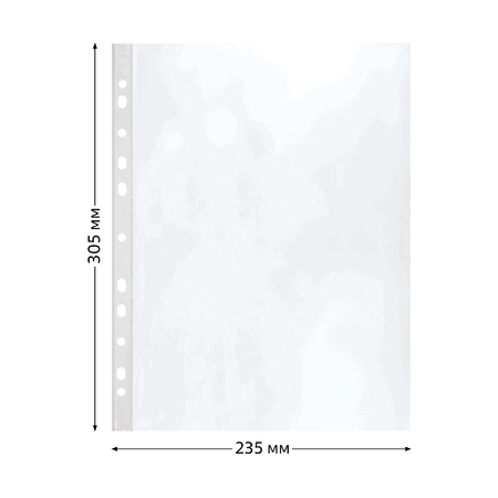 Файл А4 перфорированный «Стамм» (текстурированный), 30 мкм, текстурированный, матовый, 218*302 мм (до 50 л.)