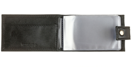Визитница из натуральной кожи Versado 072, 65*110 мм, 1 карман, 16 листов, черная 
