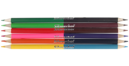 Карандаши цветные двусторонние «Монстрики», 12 цветов, 6 шт., длина 175 мм