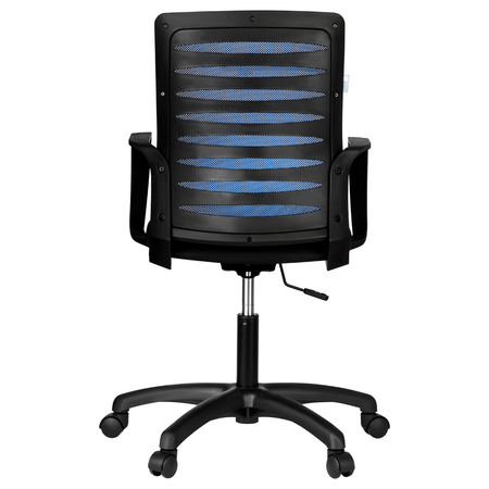 Кресло офисное Helmi HL-M16 Webstar, материал обивки - ткань-сетка на спинке синяя, сиденье из ткани черного цвета