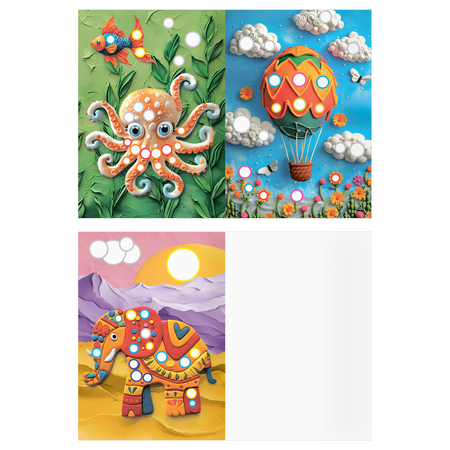 Раскраска «Раскрась пластилином» А5 «Три совы», 4 л., «Выпуск №1», ассорти