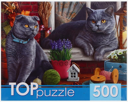 Пазлы Sima-Land, 500 элементов, «Два британских кота»