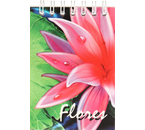 Блокнот на гребне А7, 70×100 мм, 48 л., клетка, «Цветы»