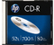 Компакт-диск CD-R HP, 52x, в индивидуальной пластиковой упаковке