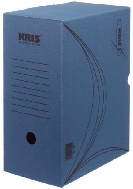 Короб архивный из гофрокартона Kris, корешок 150 мм, 325*260*150 мм, синий