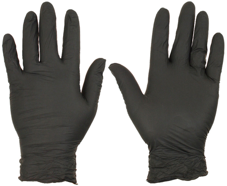 Перчатки нитриловые одноразовые Optiline, размер XL, 100 пар (200 шт.), черные Перчатки нитриловые одноразовые Optiline, размер XL, 100 пар (200 шт.), черные