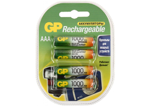 Аккумулятор GP, AAA, 1.2V, 1000 mAh (4 шт. в упаковке)