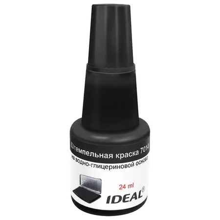 Краска штемпельная Ideal 7014, 24 мл, черная Краска штемпельная Ideal 7014, 24 мл, черная