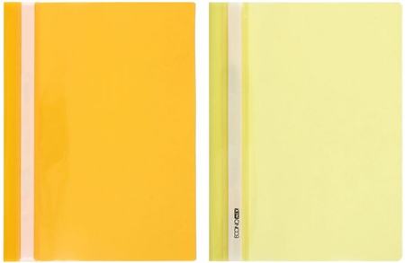Папка-скоросшиватель пластиковая А4 Economix, толщина пластика 0,16 мм, желтая (оттенок ассорти)
