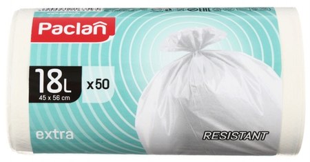 Пакеты для мусора Paclan, 18 л, 50 шт., белые