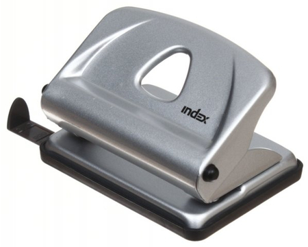 Дырокол Index IMP410, 102*75 мм, 16 л., серебристый металлик
