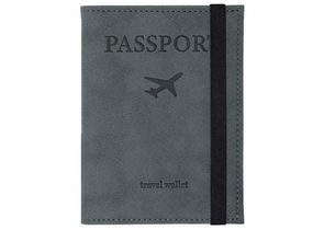 Обложка для паспорта Brauberg, 110×145 мм, «Самолет», серая